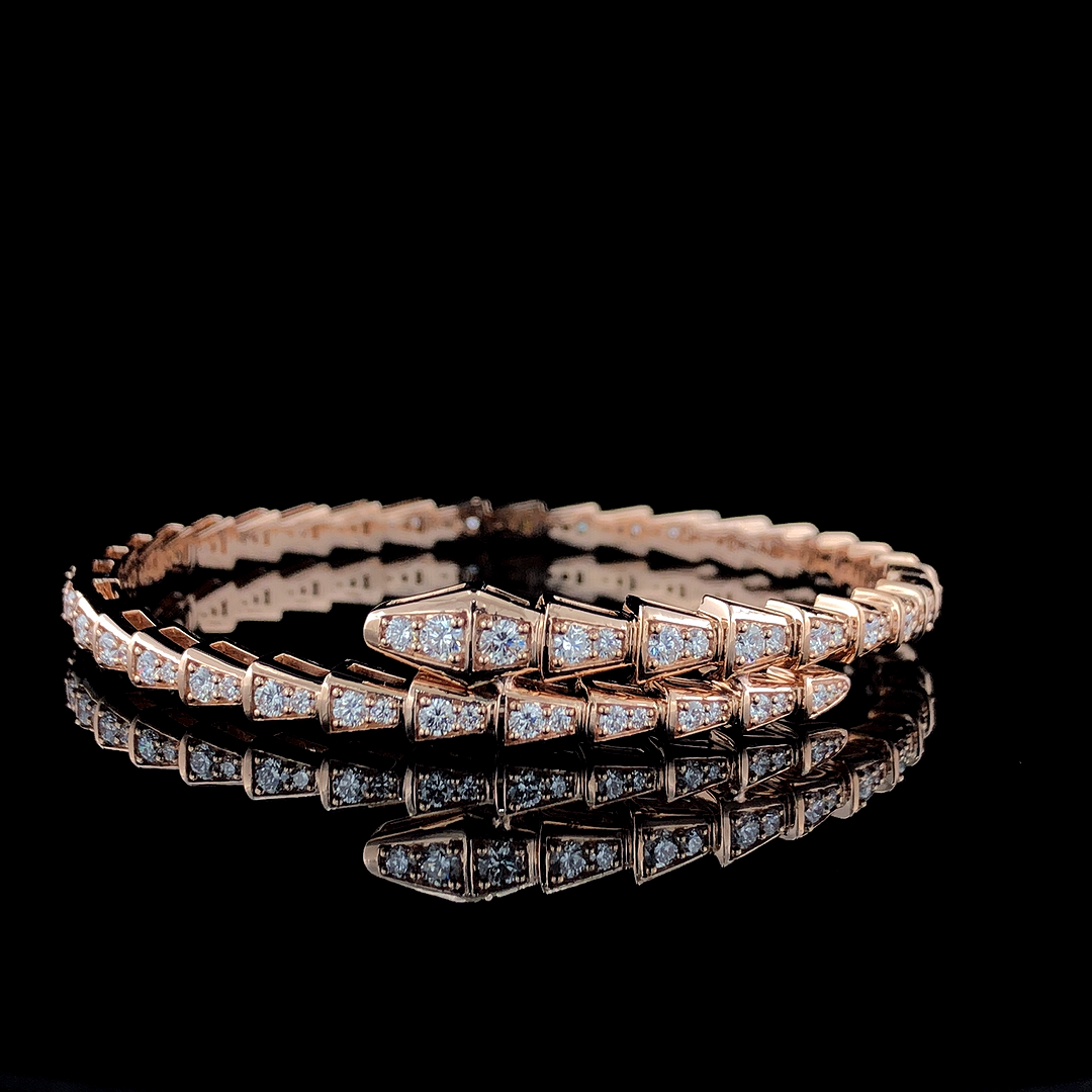 Bulgari-Inspired Bracelet with premium diamonds set in white, yellow, or rose gold. A statement of luxury and elegance for any occasion.