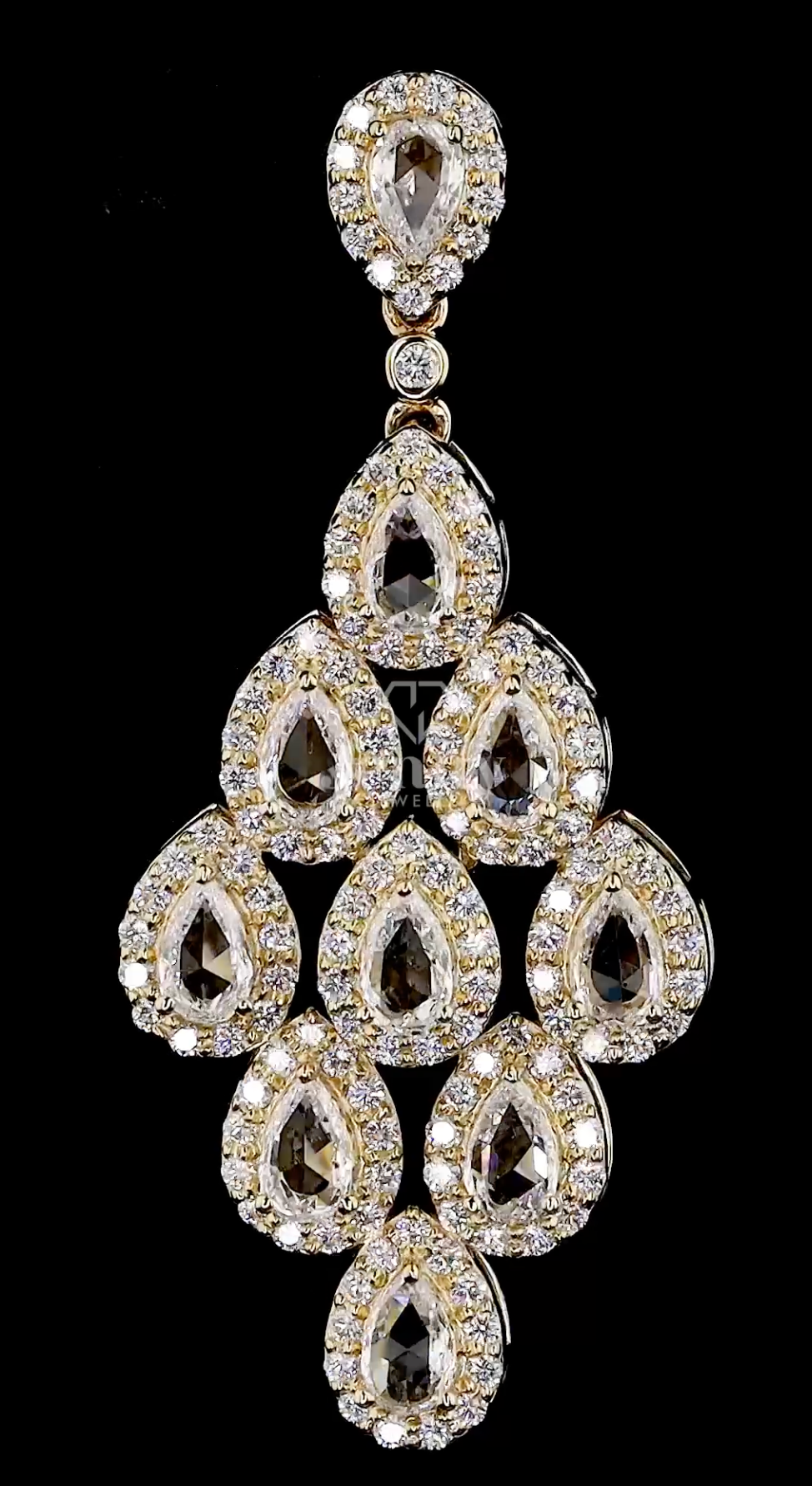 Royal Chandelier 3.15 Carat Pear Cut Polki Diamond Drop Earrings | Jenny Jewells - JENNY JEWELLS