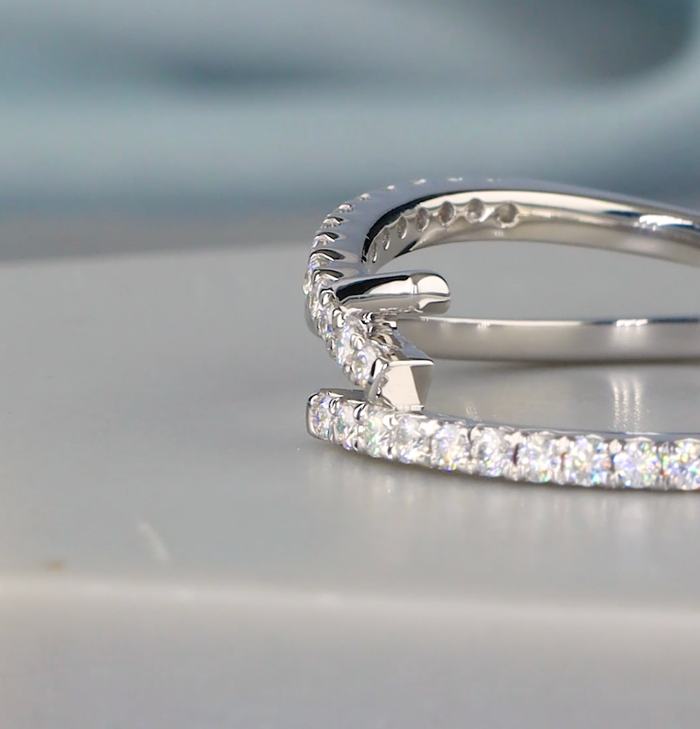 0.25 CTW Round Cut Lab-Grown Diamond Bypass Ring | IGI Certified | Gold & Platinum