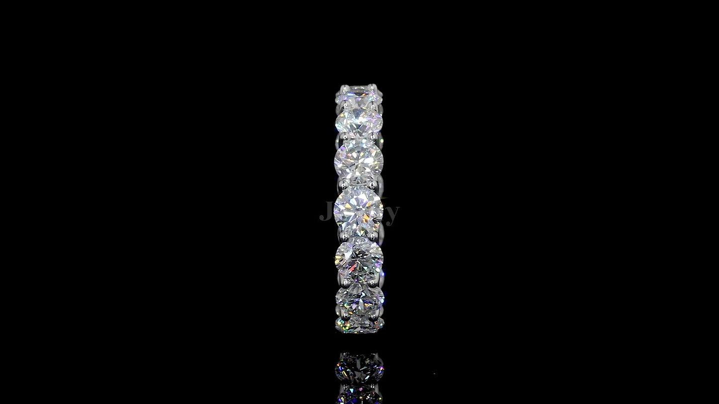 Elegant 5.25 Ct lab-grown diamond eternity ring with 15 VVS E-F diamonds in 14K or 18K gold – Jenny Jewells