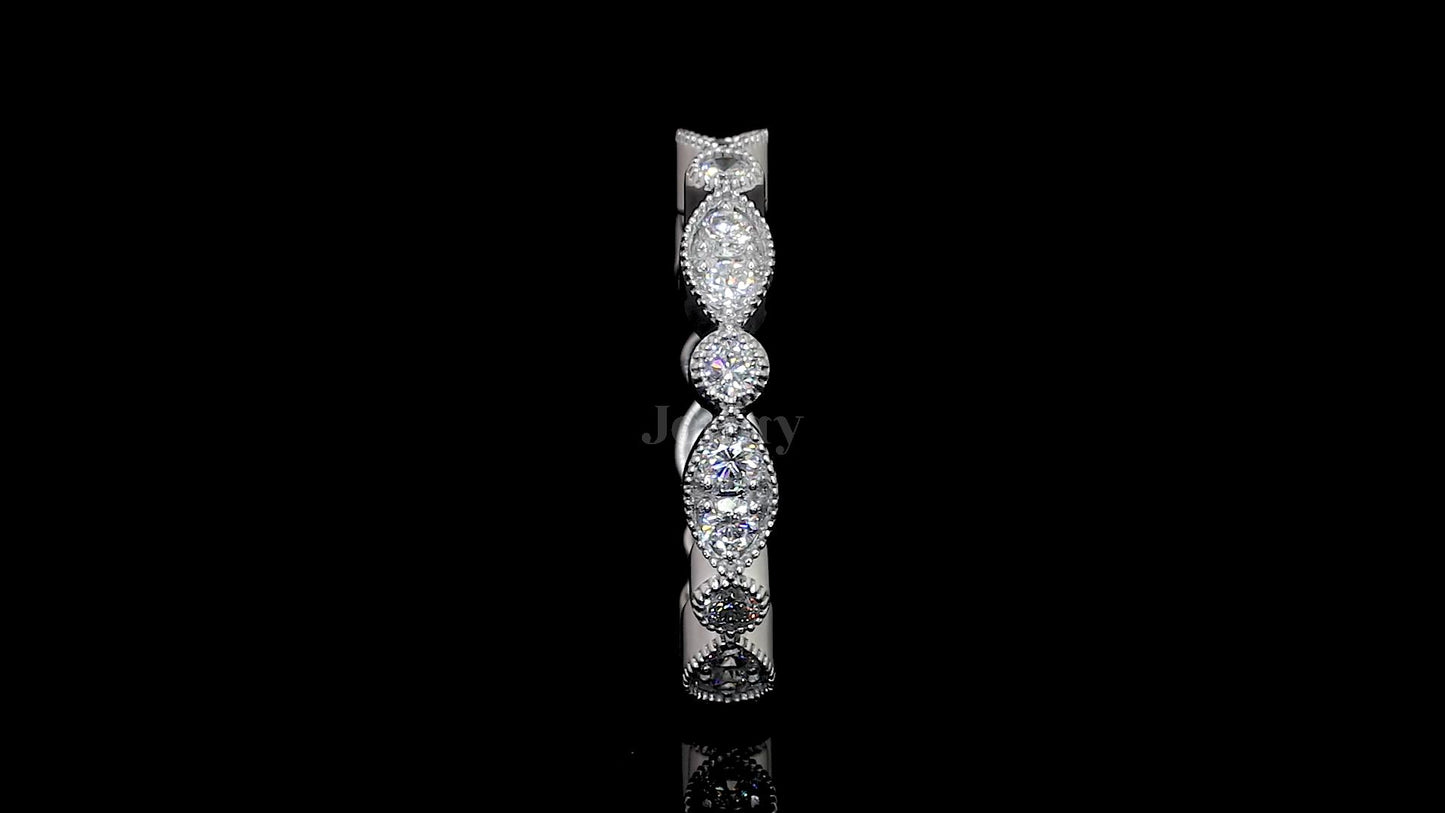 2.10 Ct marquise-style eternity ring featuring 21 round lab-grown diamonds in 14K or 18K gold – Jenny Jewells
