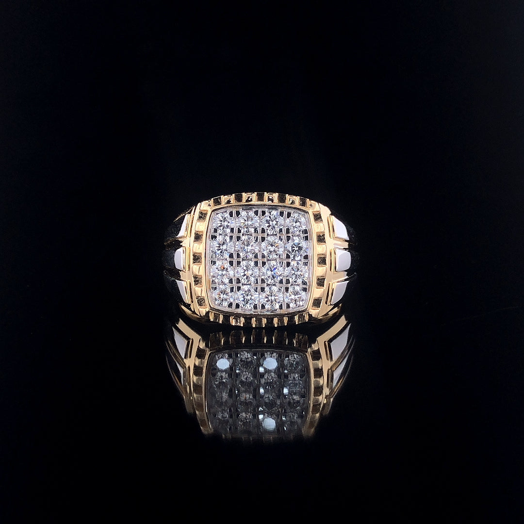 Square Men's Ring with a sleek, modern design in white, yellow, or rose gold. A bold and sophisticated statement piece for everyday wear or formal occasions.
