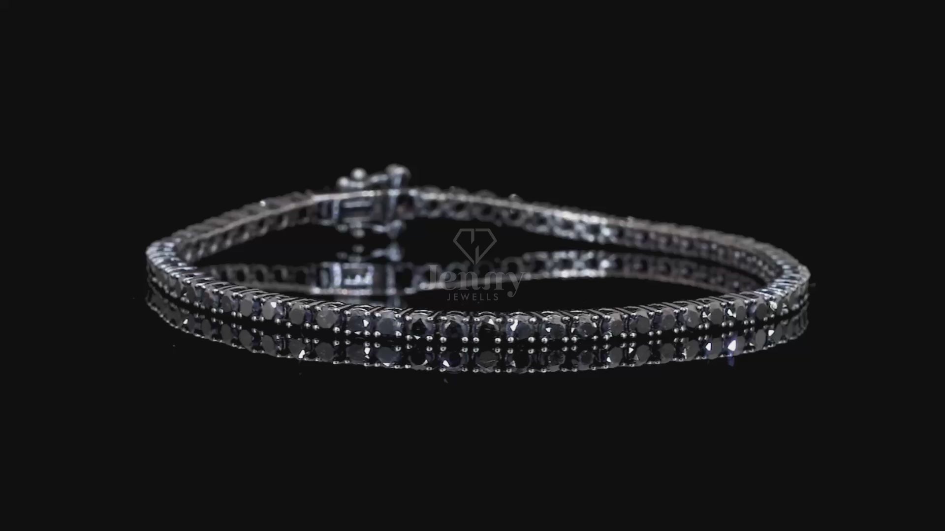 Black Diamond Tennis Bracelet Total 62 Stones 14K/18K Gold