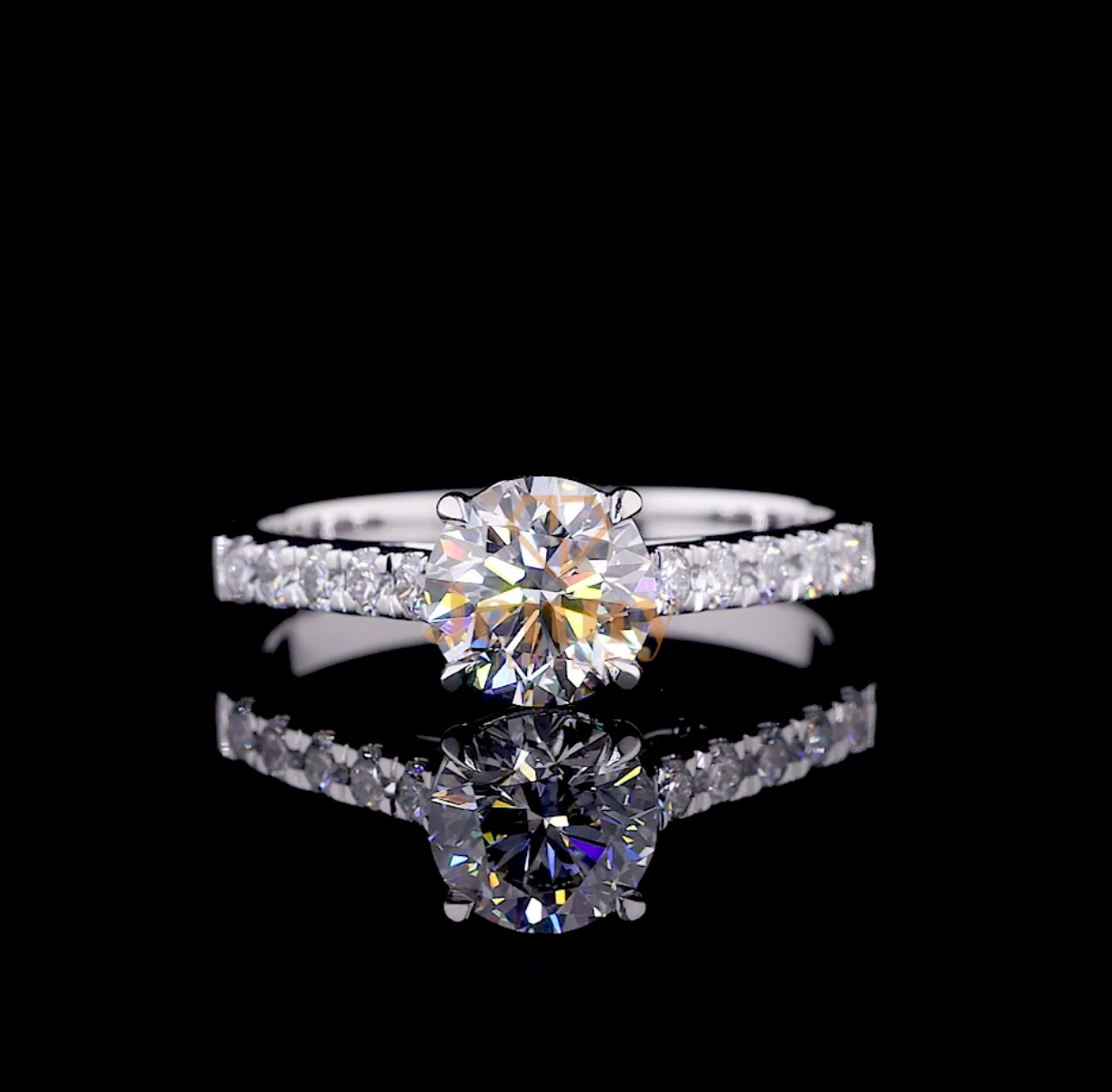 Classic round diamond ring set in white, yellow, or rose gold. A timeless and elegant design perfect for engagements and special occasions.