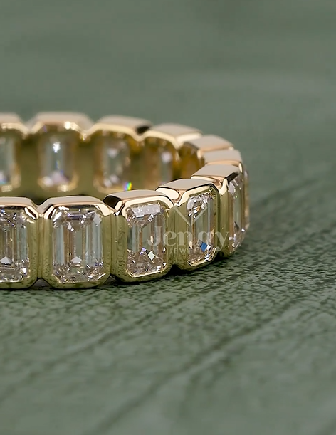 Eterna Vault 2.70 Carat  Emerald Cut Diamond Eternity Band | Jenny Jewells - JENNY JEWELLS