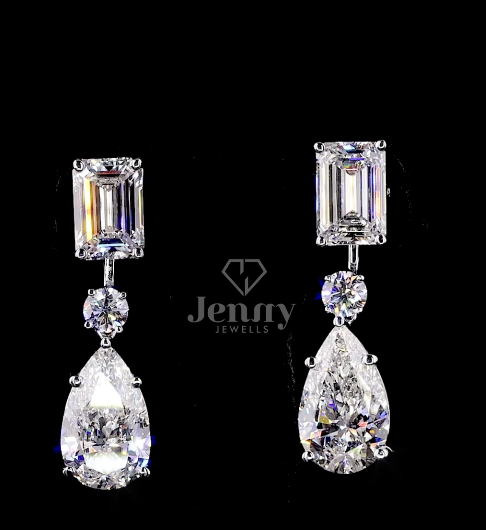 Aurora Empress 18.00 Carat IGI Certified Diamond Drop Earrings | Jenny Jewells - JENNY JEWELLS
