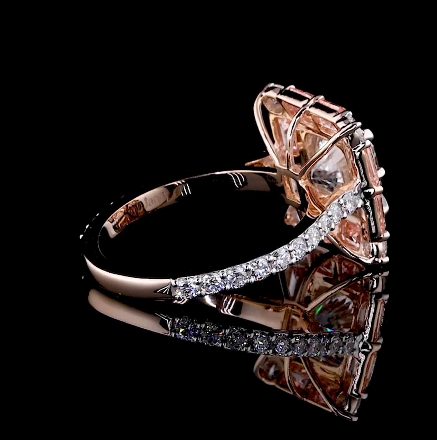 Blush Royale 4.23 Carat IGI Certified Emerald & Cushion Cut Diamond Ring | Jenny Jewells - JENNY JEWELLS
