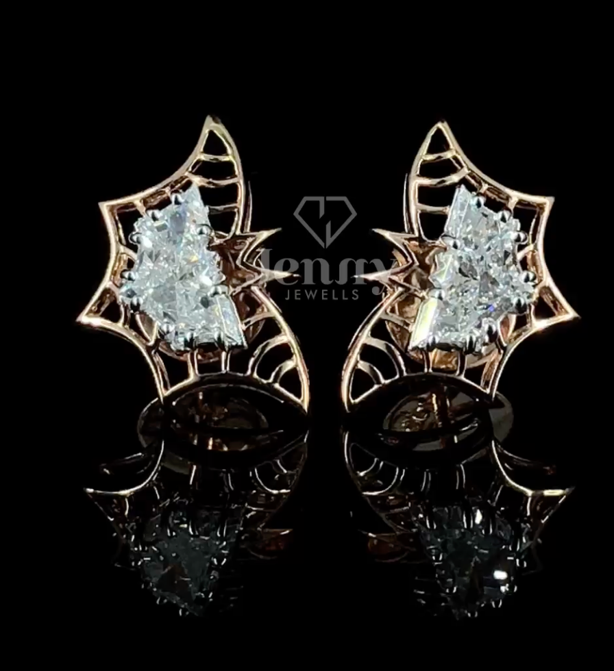 1.50 CT Butterfly Cut Lab Grown Diamond Earrings | E VVS IGI Certified Diamond Studs | Gift for her ,Birthday Gift