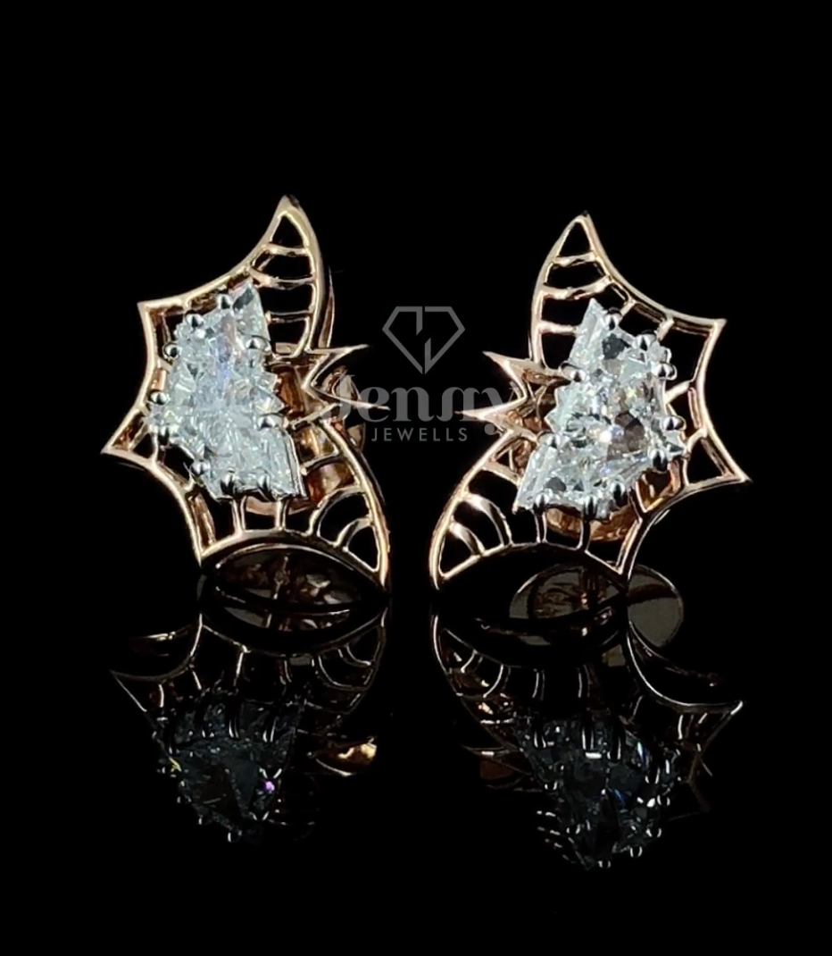 1.50 CT Butterfly Cut Lab Grown Diamond Earrings | E VVS IGI Certified Diamond Studs | Gift for her ,Birthday Gift