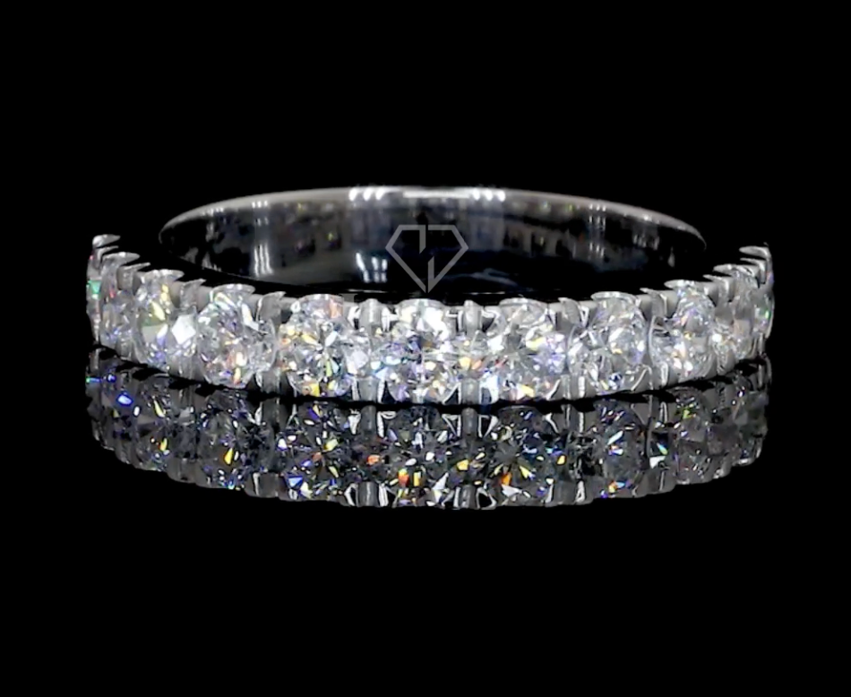 1.21 CT Round Cut Lab Grown Diamond Eternity Ring | E VVS IGI Certified Diamond Band | Wedding Band