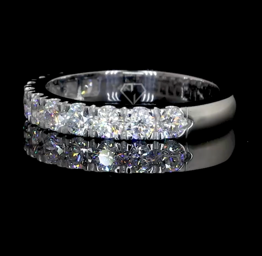 1.21 CT Round Cut Lab Grown Diamond Eternity Ring | E VVS IGI Certified Diamond Band | Wedding Band
