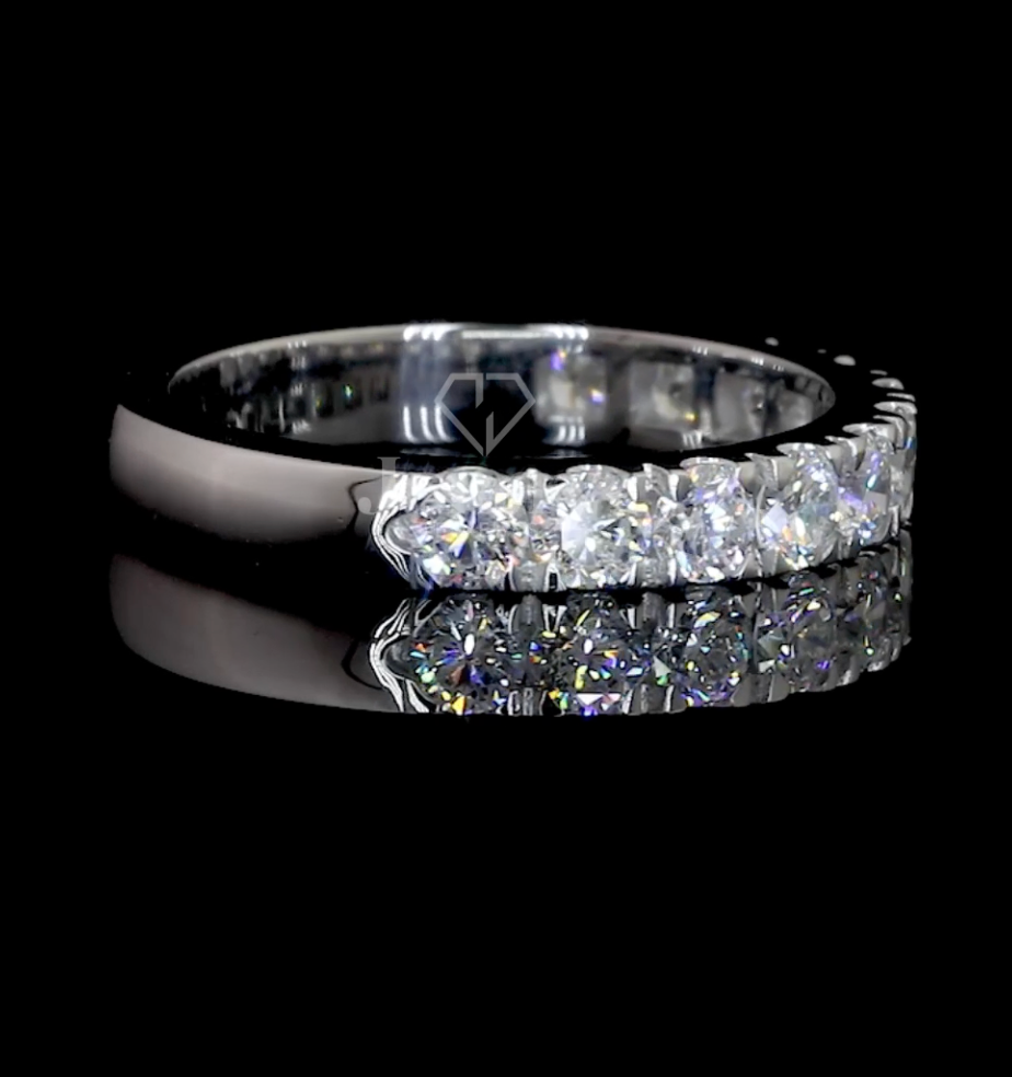 1.21 CT Round Cut Lab Grown Diamond Eternity Ring | E VVS IGI Certified Diamond Band | Wedding Band