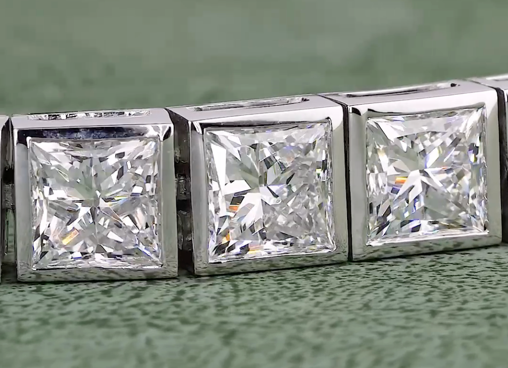 Princess Cut Lab Grown Diamond Tennis Bracelet | 20.00 CT EF-VVS Diamonds | Luxury Diamond Bracelet in Gold & Platinum