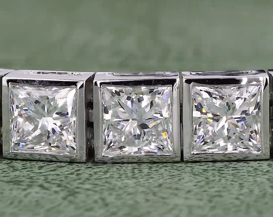 Princess Cut Lab Grown Diamond Tennis Bracelet | 20.00 CT EF-VVS Diamonds | Luxury Diamond Bracelet in Gold & Platinum