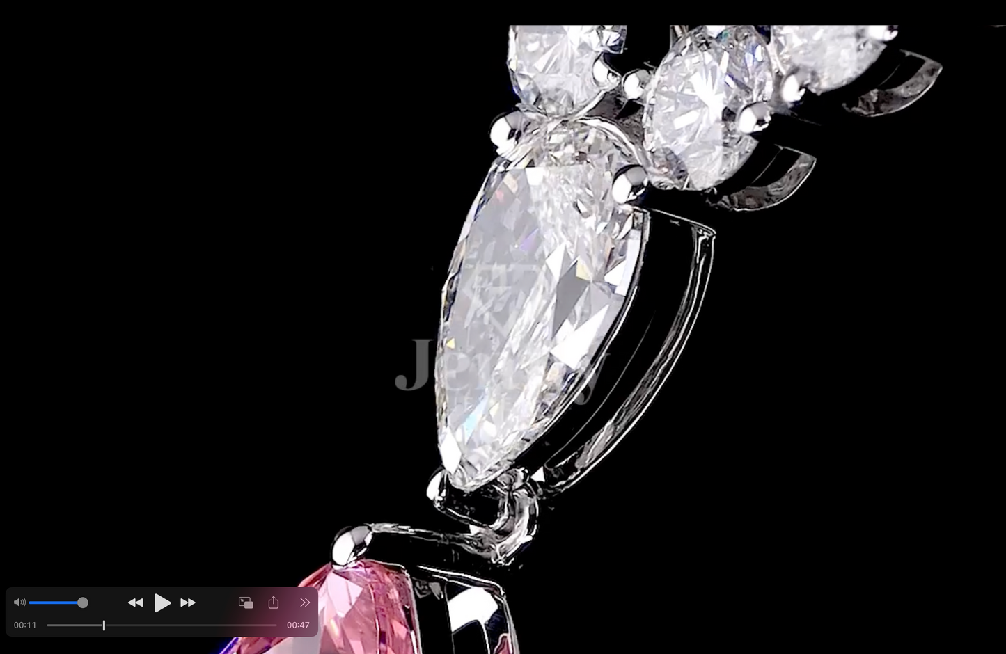 Pink Pear Cut Lab Grown Diamond Drop Necklace | 31.27 CT E-F VVS Diamond Necklace | IGI Certified Lab grown diamonds