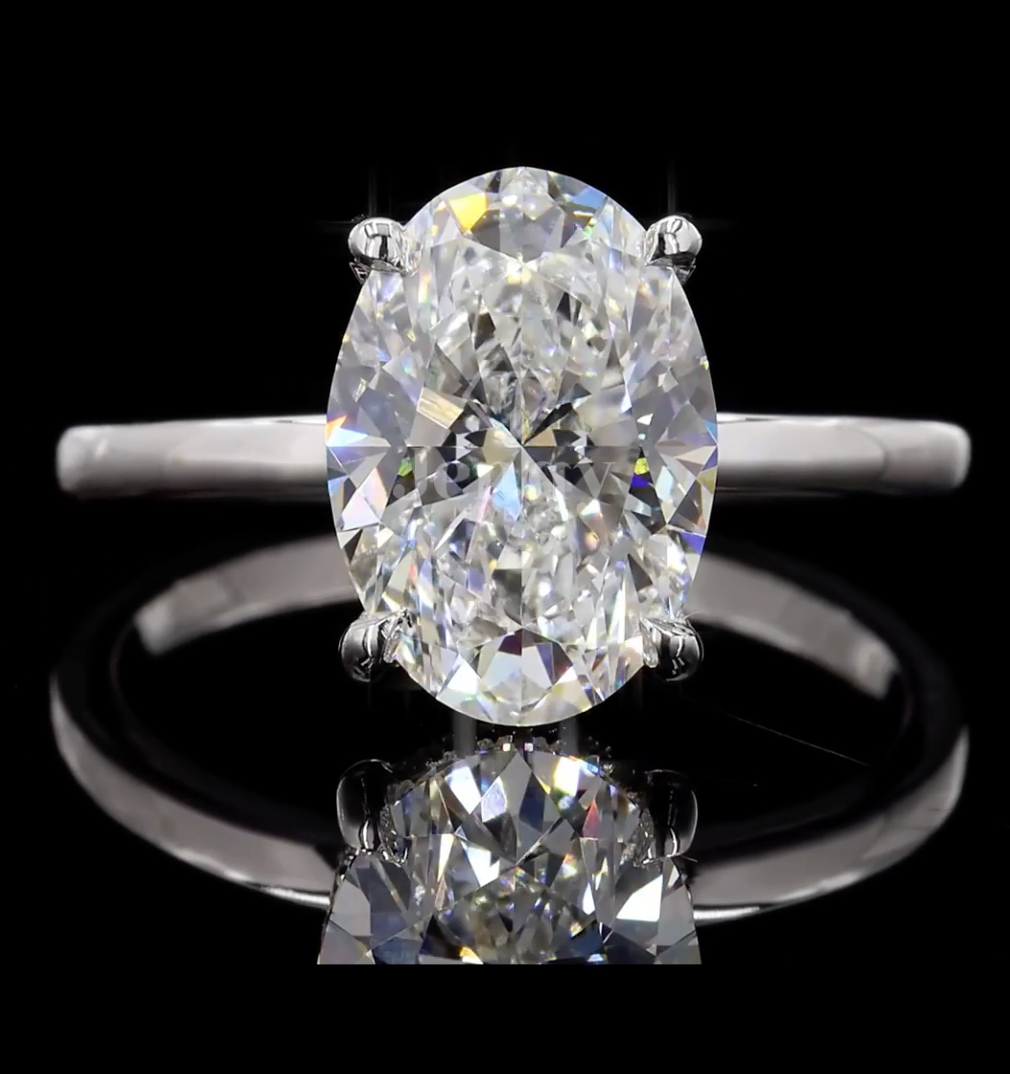 Classic Oval Solitaire Lab Grown Diamond Ring ,2.60 CT Oval Cut Lab Grown Diamond Ring | 2.70 CT E VVS2 Solitaire Ring | IGI Certified | Jenny Jewells