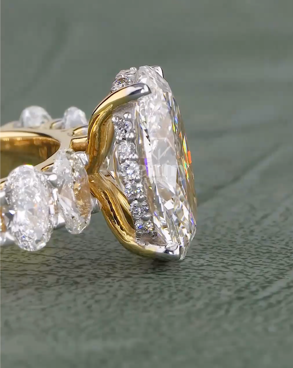 1.96 CT Oval Cut Lab Grown Diamond Engagement Ring | 2.85 CT E-F VVS IGI Certified | IGI certified Engagement Ring for her