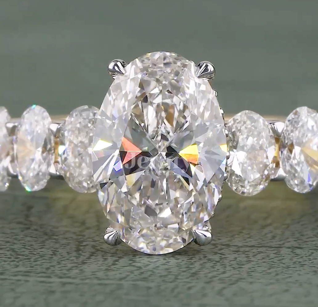 1.96 CT Oval Cut Lab Grown Diamond Engagement Ring | 2.85 CT E-F VVS IGI Certified | IGI certified Engagement Ring for her