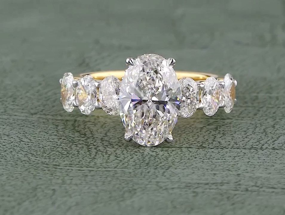 1.96 CT Oval Cut Lab Grown Diamond Engagement Ring | 2.85 CT E-F VVS IGI Certified | IGI certified Engagement Ring for her