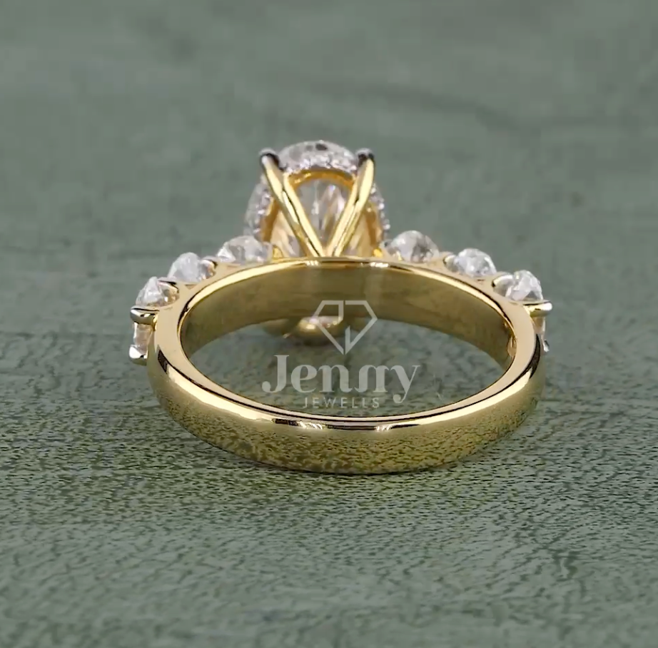 1.96 CT Oval Cut Lab Grown Diamond Engagement Ring | 2.85 CT E-F VVS IGI Certified | IGI certified Engagement Ring for her
