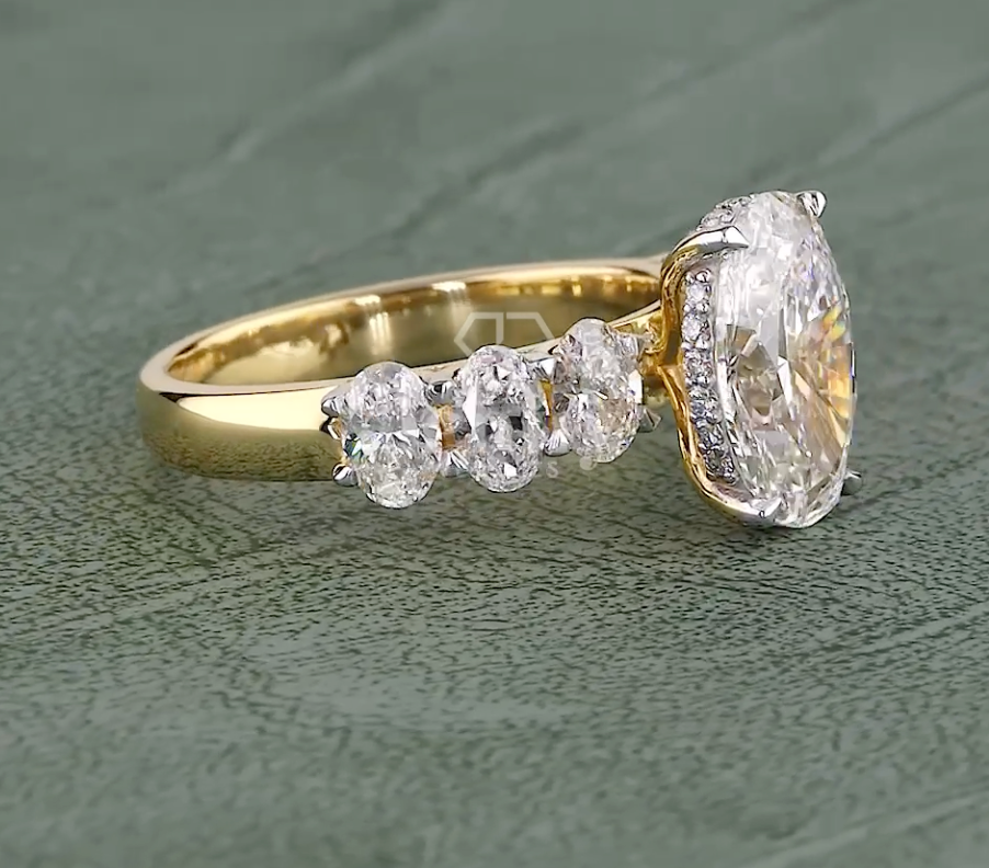 1.96 CT Oval Cut Lab Grown Diamond Engagement Ring | 2.85 CT E-F VVS IGI Certified | IGI certified Engagement Ring for her