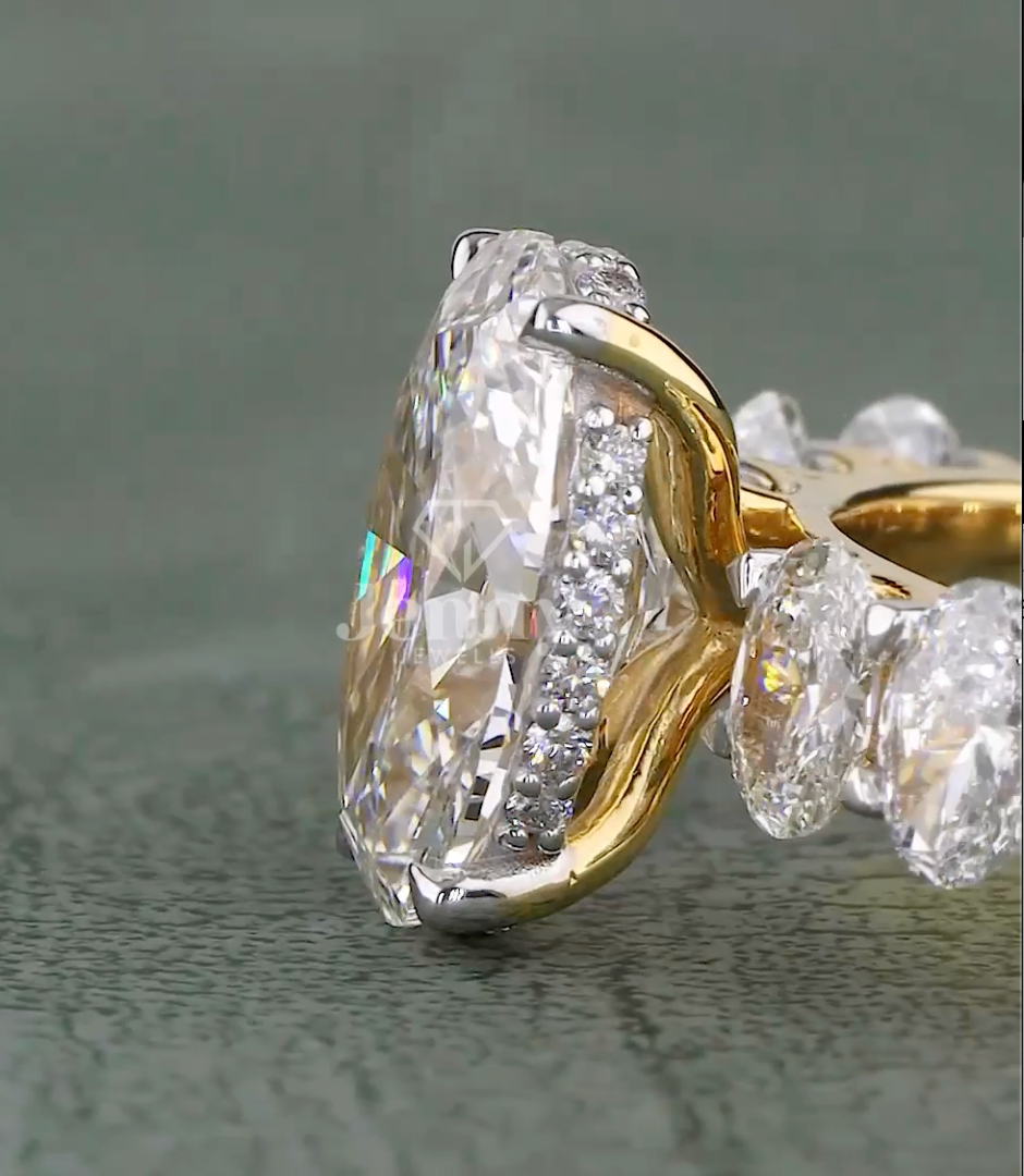 1.96 CT Oval Cut Lab Grown Diamond Engagement Ring | 2.85 CT E-F VVS IGI Certified | IGI certified Engagement Ring for her