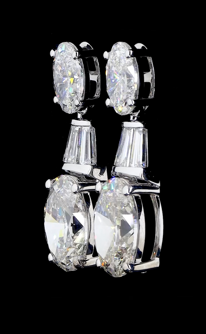 Oval Cut Lab Grown Diamond Drop Earrings | 9.00 CT E VS Diamond Luxury Earrings | IGI Certified Anniversary Gift For her