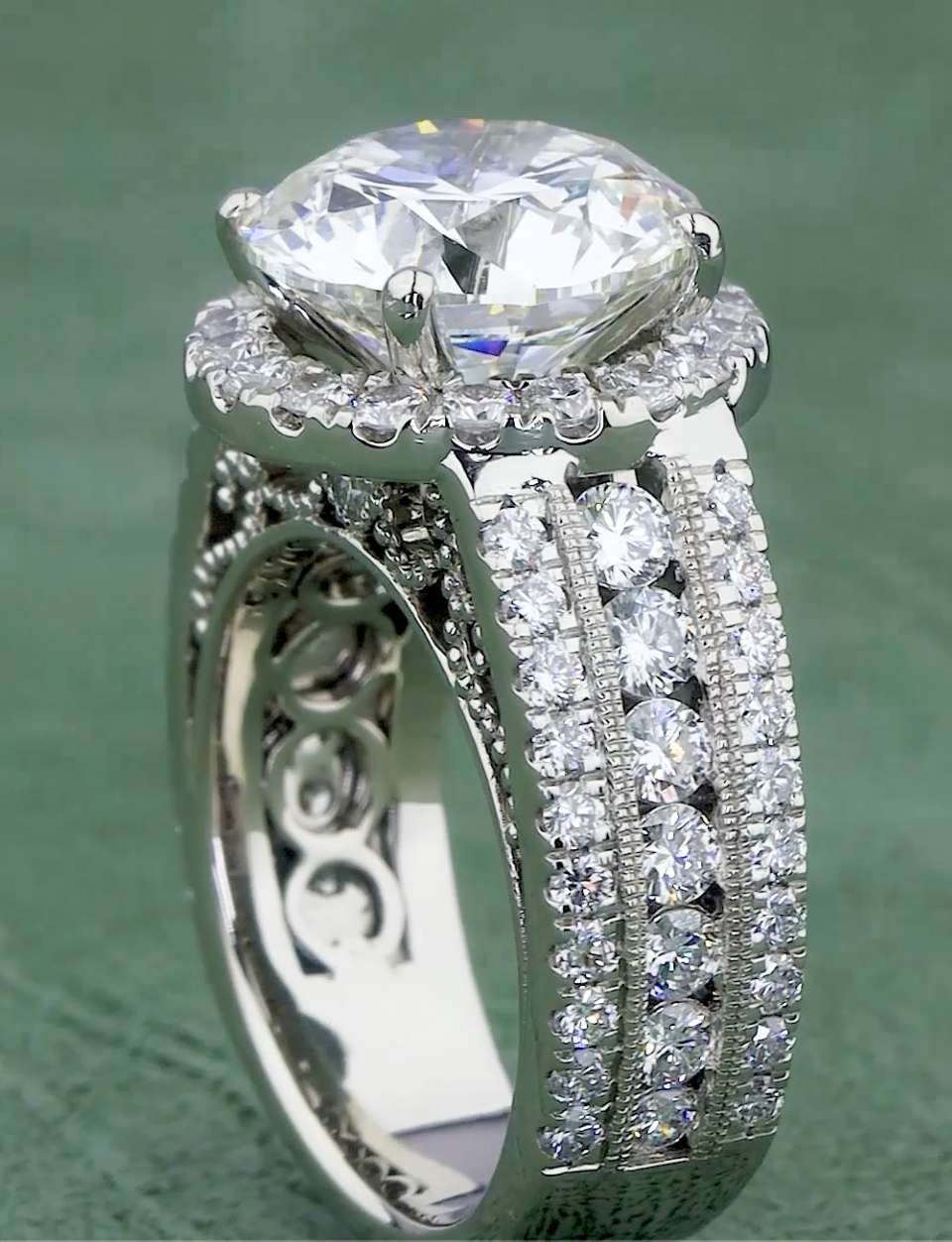 8.02 CT Round Cut Lab Grown Diamond Ring | 10.41 CT E VS1 IGI Certified Halo Ring | Engagement Ring For Her