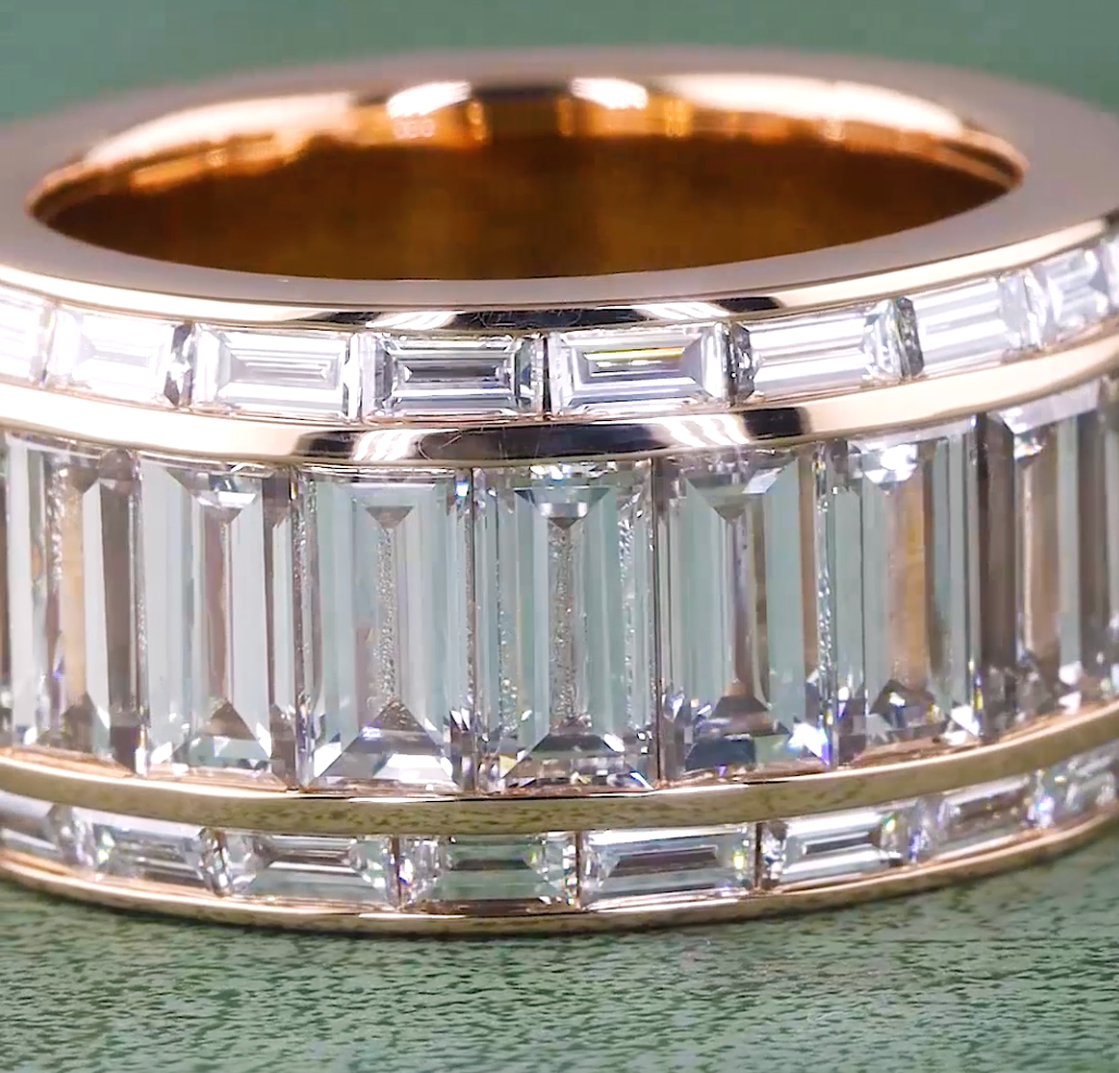 Baguette Cut Lab-Grown Diamond Statement Ring | 11.00 CT E VVS | Luxury Diamond Ring | Full Enternity Wedding Band
