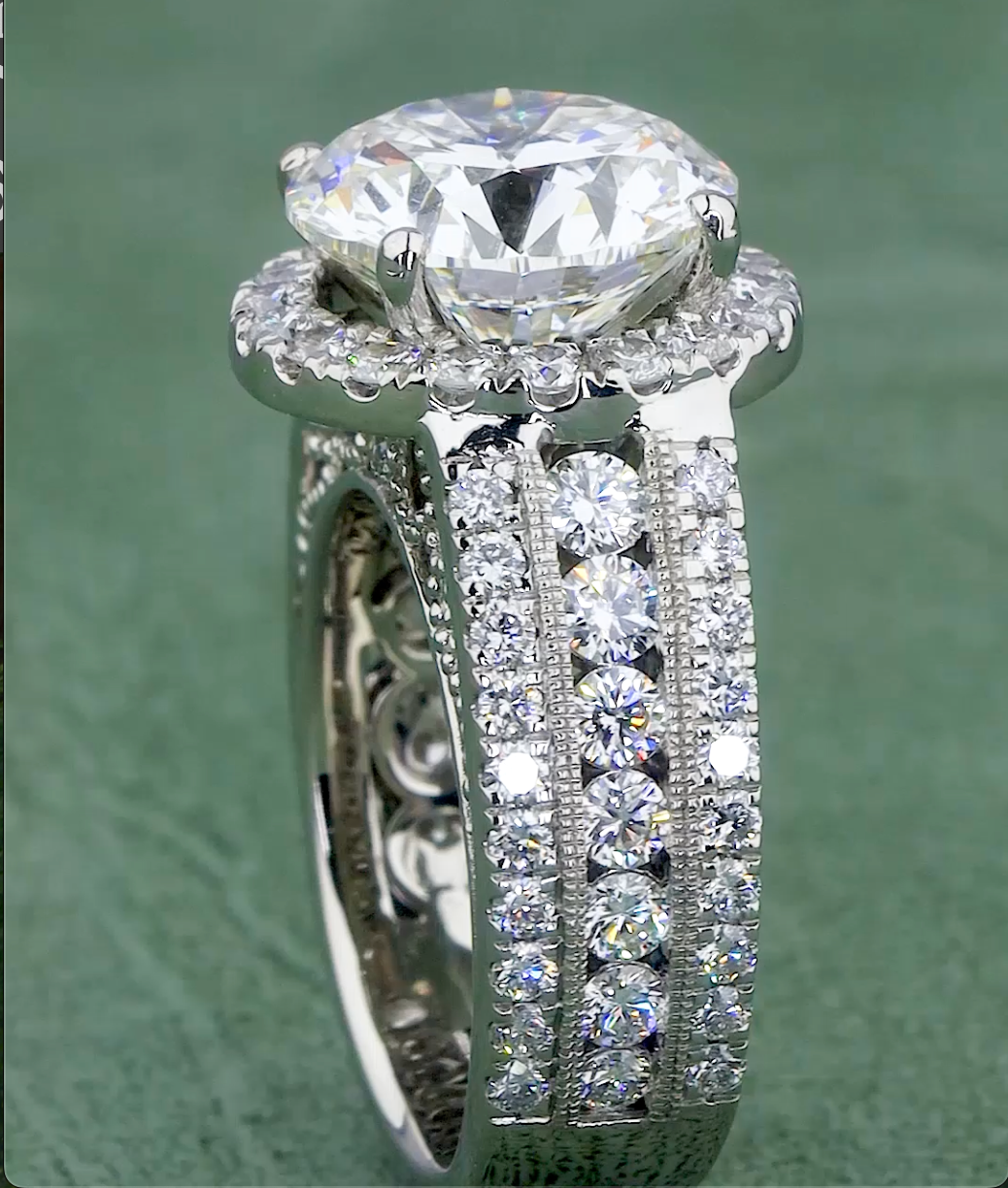 8.02 CT Round Cut Lab Grown Diamond Ring | 10.41 CT E VS1 IGI Certified Halo Ring | Engagement Ring For Her
