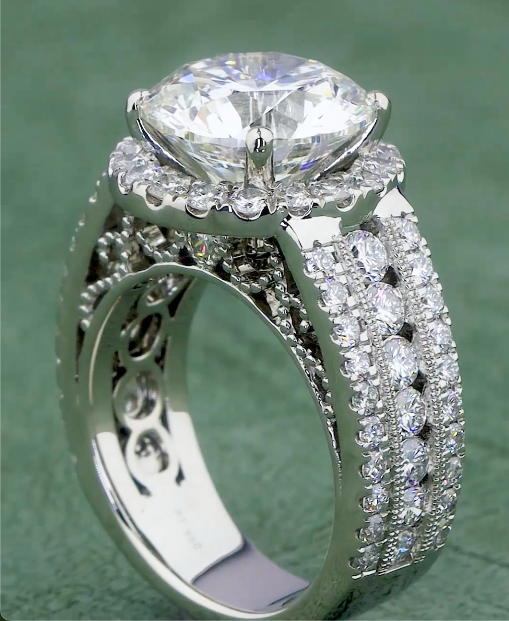 8.02 CT Round Cut Lab Grown Diamond Ring | 10.41 CT E VS1 IGI Certified Halo Ring | Engagement Ring For Her