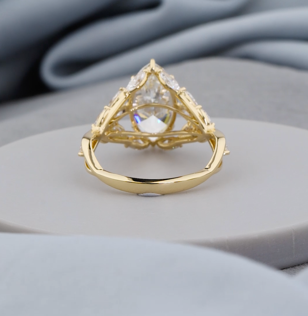 3.32 CTW Marquise Cut Lab-Grown Diamond Engagement Ring | IGI Certified | Gold & Platinum