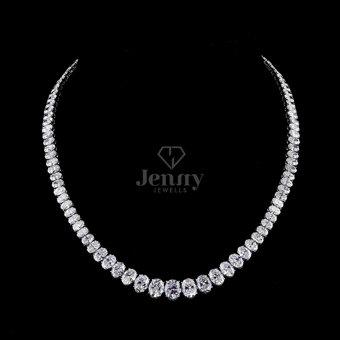 Oval Cut Diamond Necklace - JENNY JEWELLS
