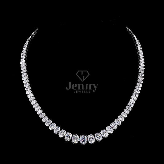 Oval Cut Diamond Necklace - JENNY JEWELLS