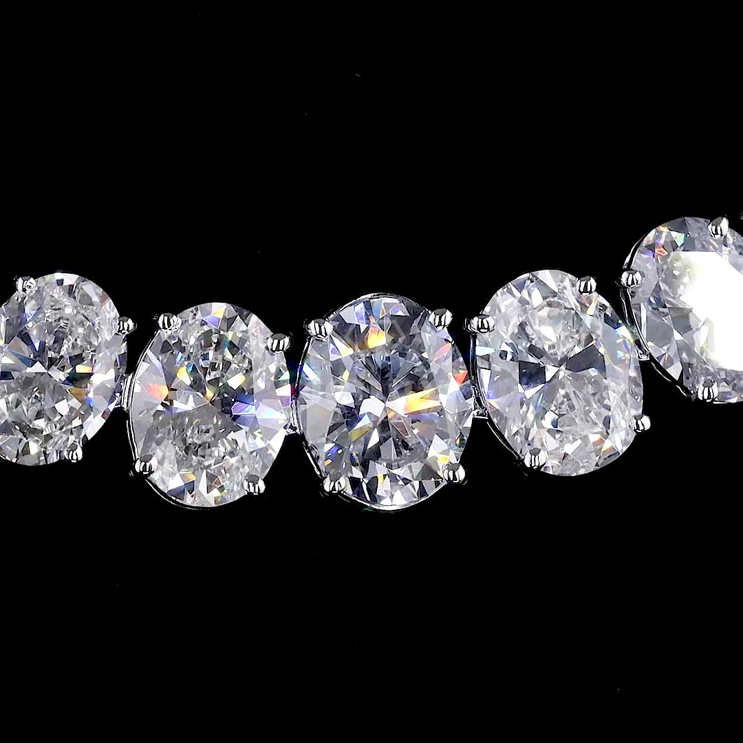 Oval Cut Diamond Necklace - JENNY JEWELLS