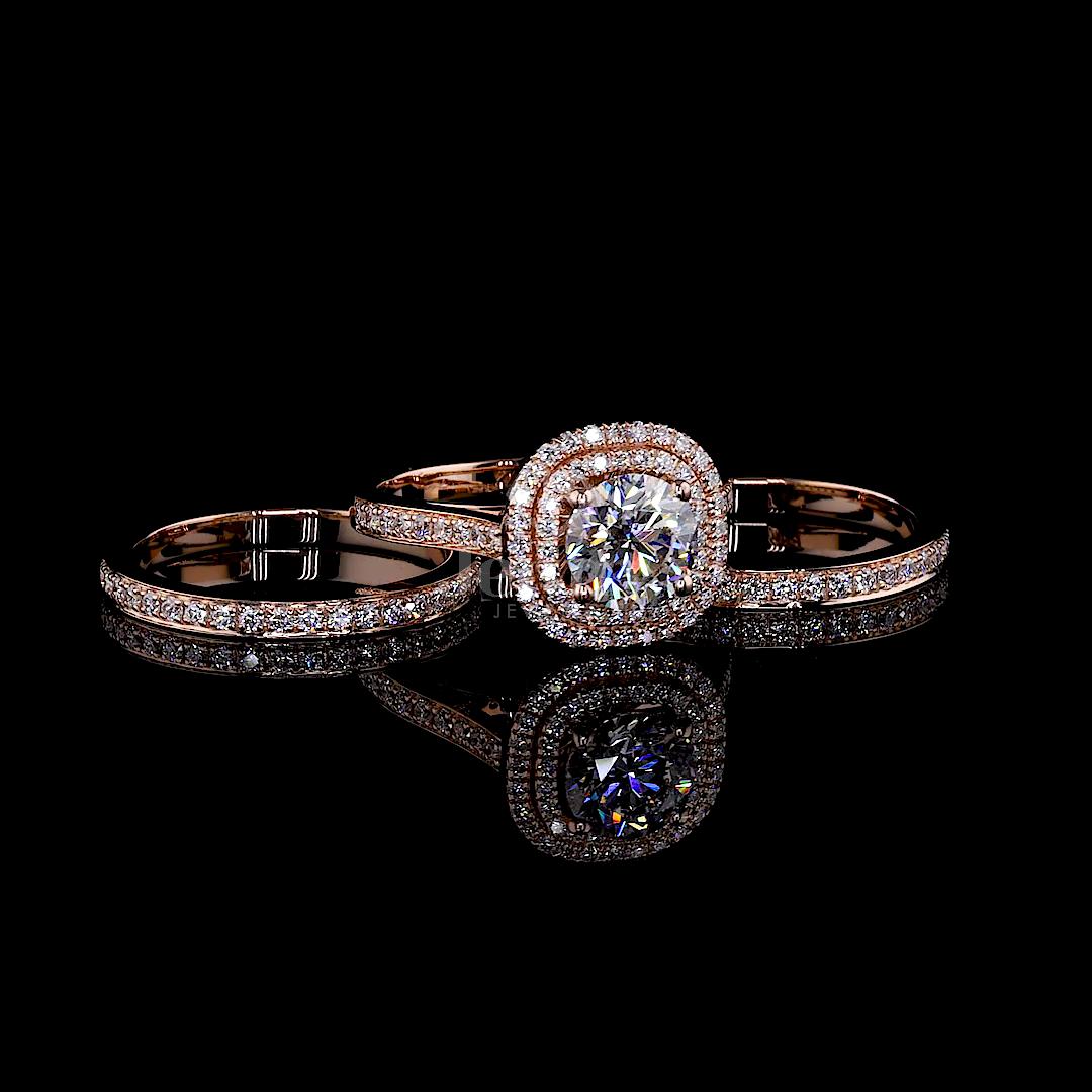 Solitaire Halo 3 Ring - JENNY JEWELLS
