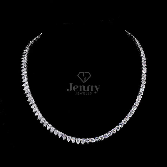 Pear & Round Diamond Necklace - JENNY JEWELLS