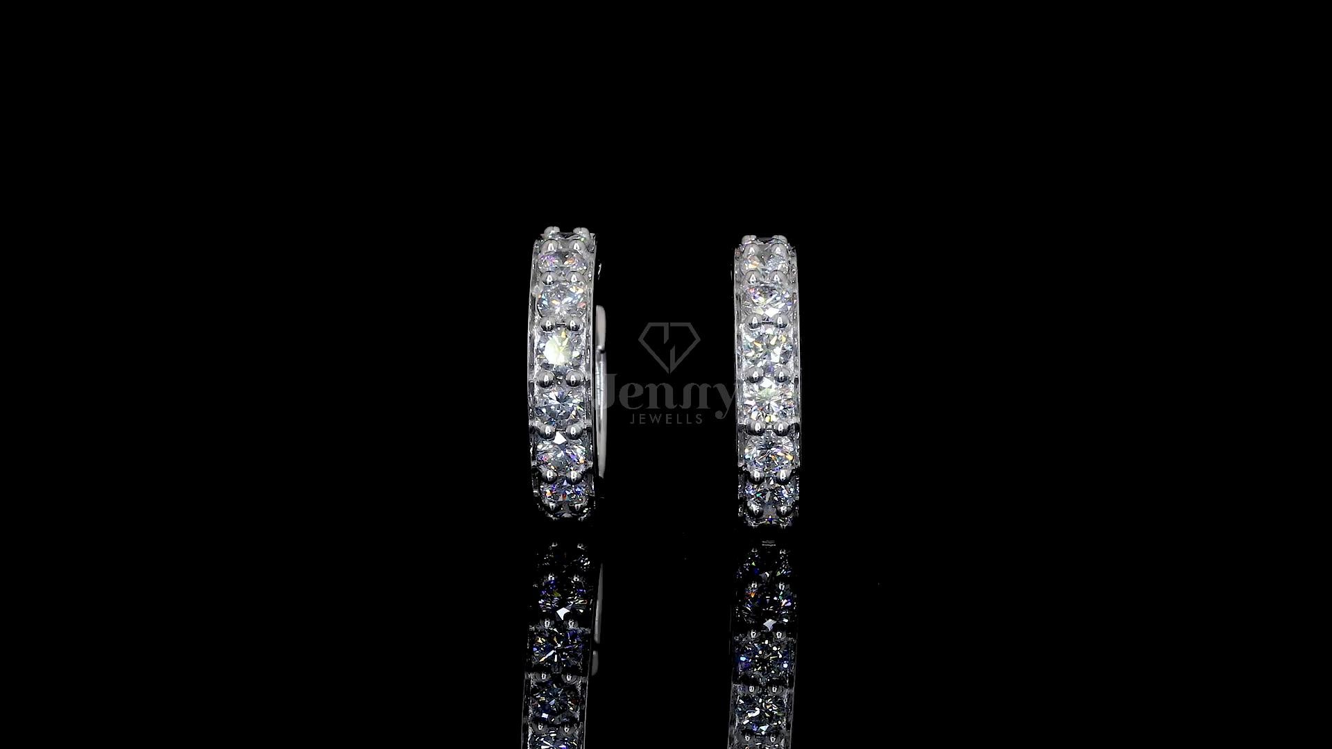 Elegant hanging earrings with 16 diamonds totaling 1.60 CT in rose/white/yellow gold – Jenny Jewells

