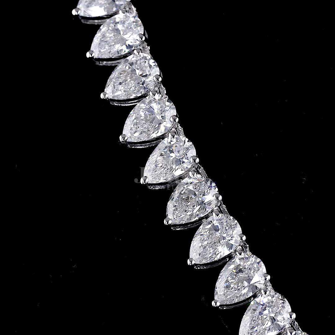 Pear & Round Diamond Necklace - JENNY JEWELLS