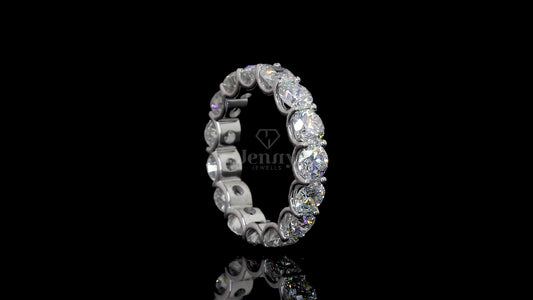 Elegant 5.25 Ct lab-grown diamond eternity ring with 15 VVS E-F diamonds in 14K or 18K gold – Jenny Jewells