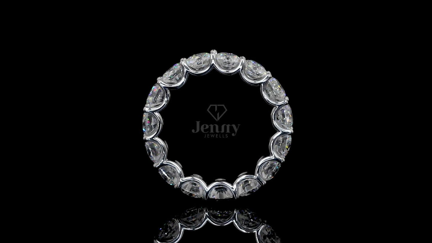 Elegant 5.25 Ct lab-grown diamond eternity ring with 15 VVS E-F diamonds in 14K or 18K gold – Jenny Jewells
