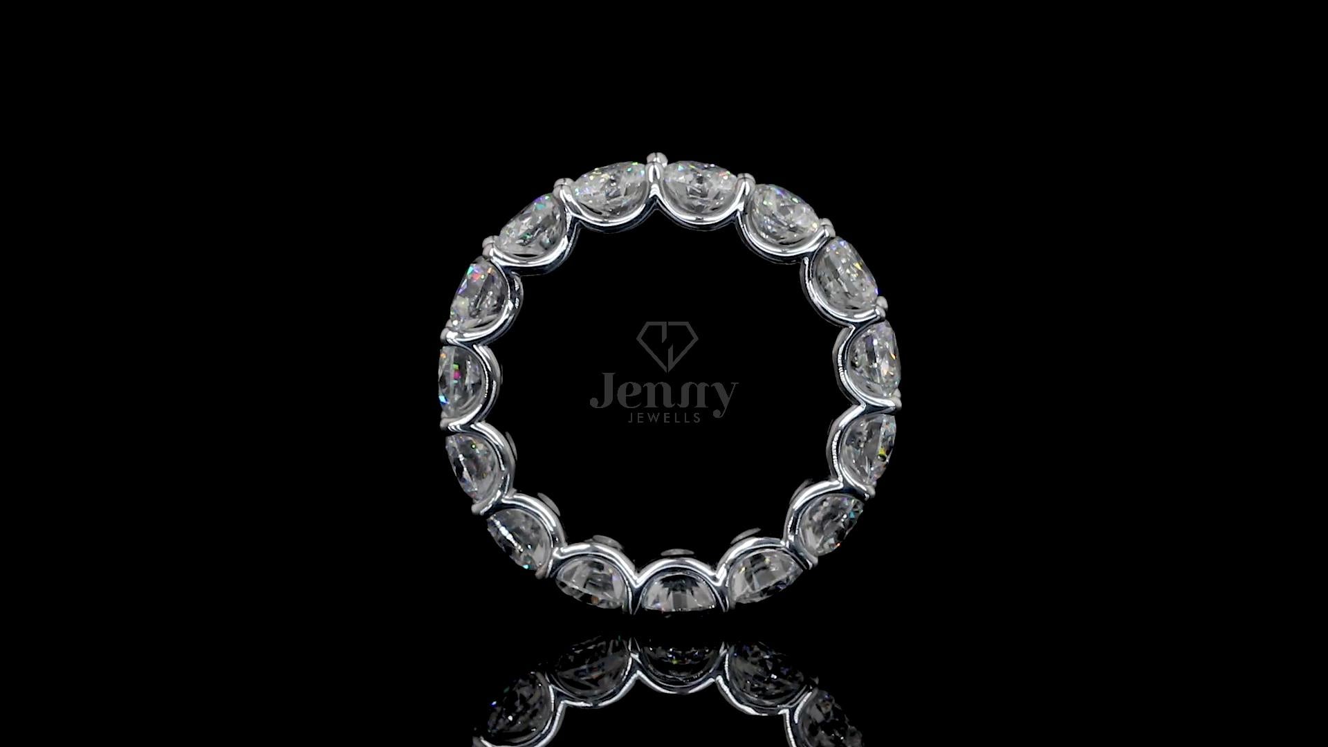 Elegant 5.25 Ct lab-grown diamond eternity ring with 15 VVS E-F diamonds in 14K or 18K gold – Jenny Jewells