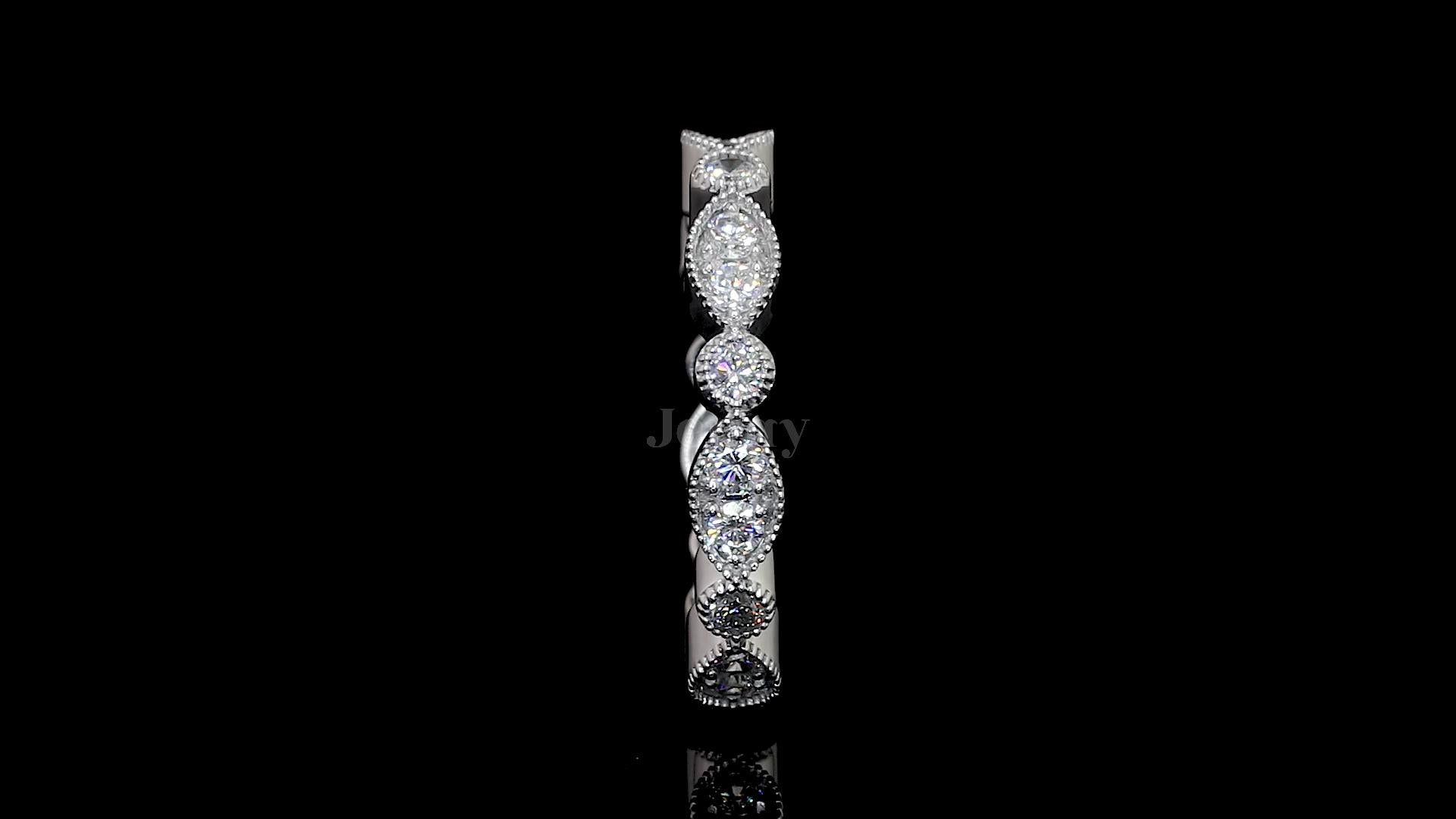 2.10 Ct marquise-style eternity ring featuring 21 round lab-grown diamonds in 14K or 18K gold – Jenny Jewells