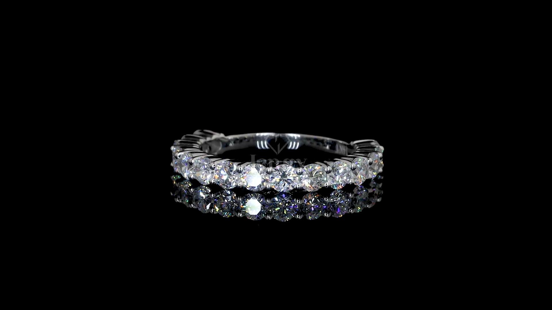 1.50 Ct lab-grown diamond half eternity band with 15 E-F VVS stones in 14K or 18K gold – Jenny Jewells