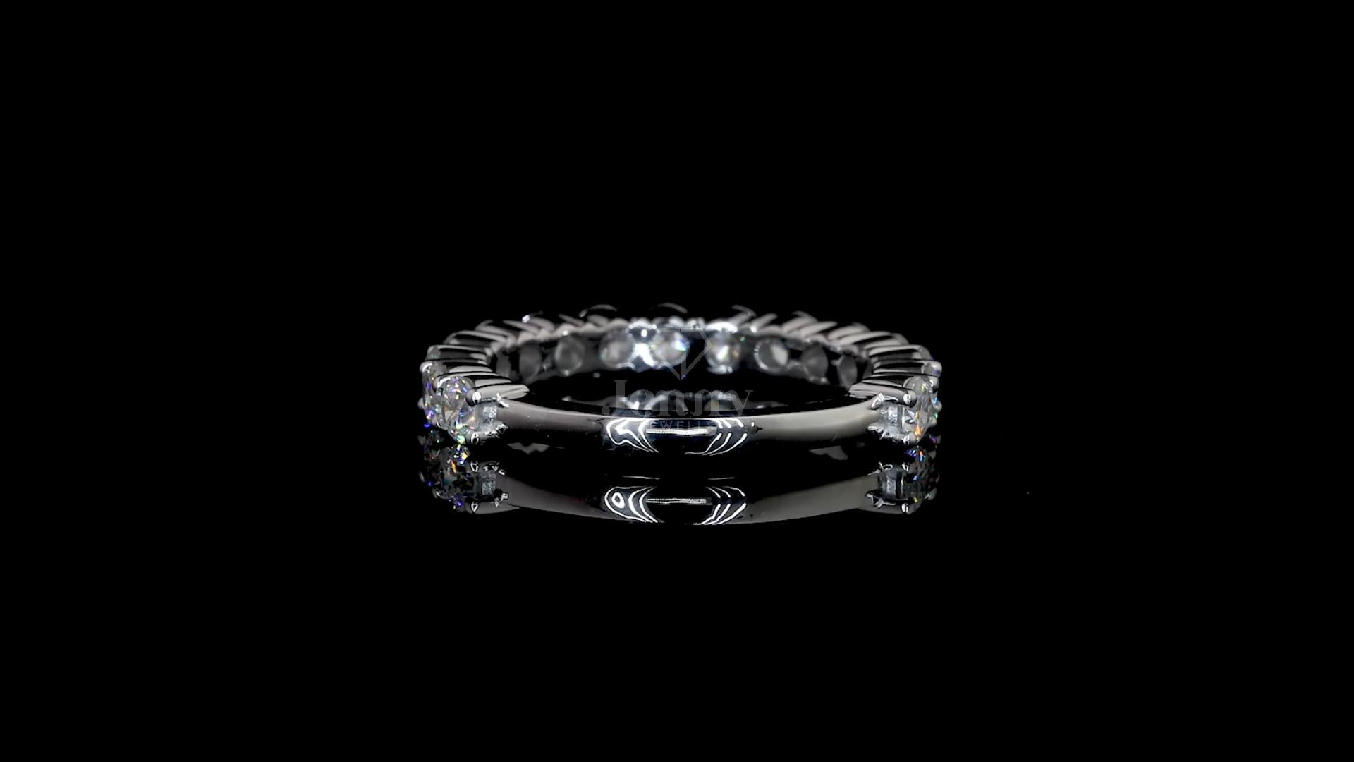 1.50 Ct lab-grown diamond half eternity band with 15 E-F VVS stones in 14K or 18K gold – Jenny Jewells