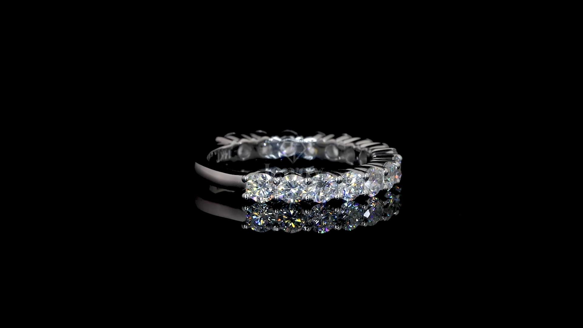 1.50 Ct lab-grown diamond half eternity band with 15 E-F VVS stones in 14K or 18K gold – Jenny Jewells