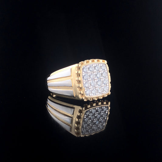 Square Men's Ring with a sleek, modern design in white, yellow, or rose gold. A bold and sophisticated statement piece for everyday wear or formal occasions.