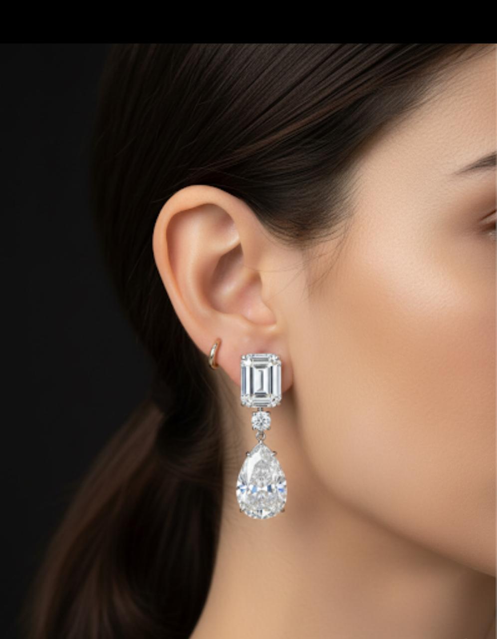 Aurora Empress 18.00 Carat IGI Certified Diamond Drop Earrings | Jenny Jewells - JENNY JEWELLS