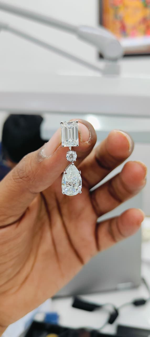 Aurora Empress 18.00 Carat IGI Certified Diamond Drop Earrings | Jenny Jewells - JENNY JEWELLS