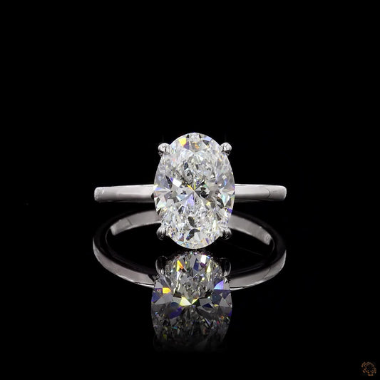 Classic Oval Solitaire Lab Grown Diamond Ring ,2.60 CT Oval Cut Lab Grown Diamond Ring | 2.70 CT E VVS2 Solitaire Ring | IGI Certified | Jenny Jewells
